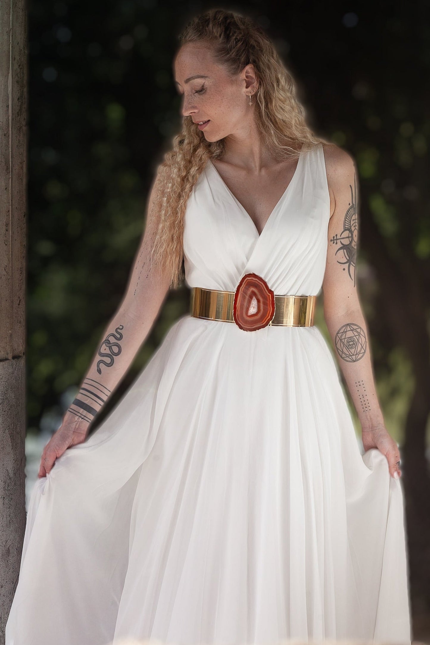 ceinture bijou magique mystique boucle dor paris agate orange terrestre energie feminine pouvoir