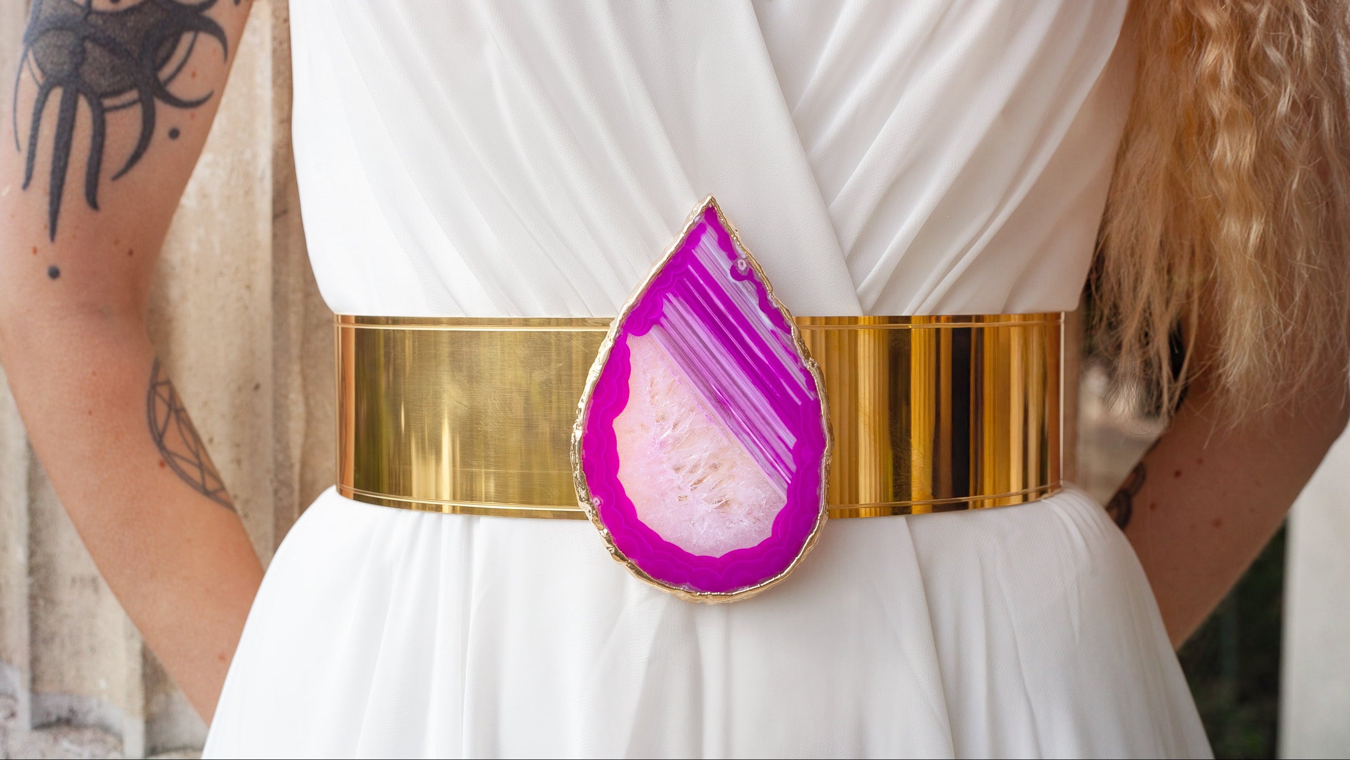 ceinture bijou mystique magique boucle dor paris agate rose intuition pouvoir feminin sacre