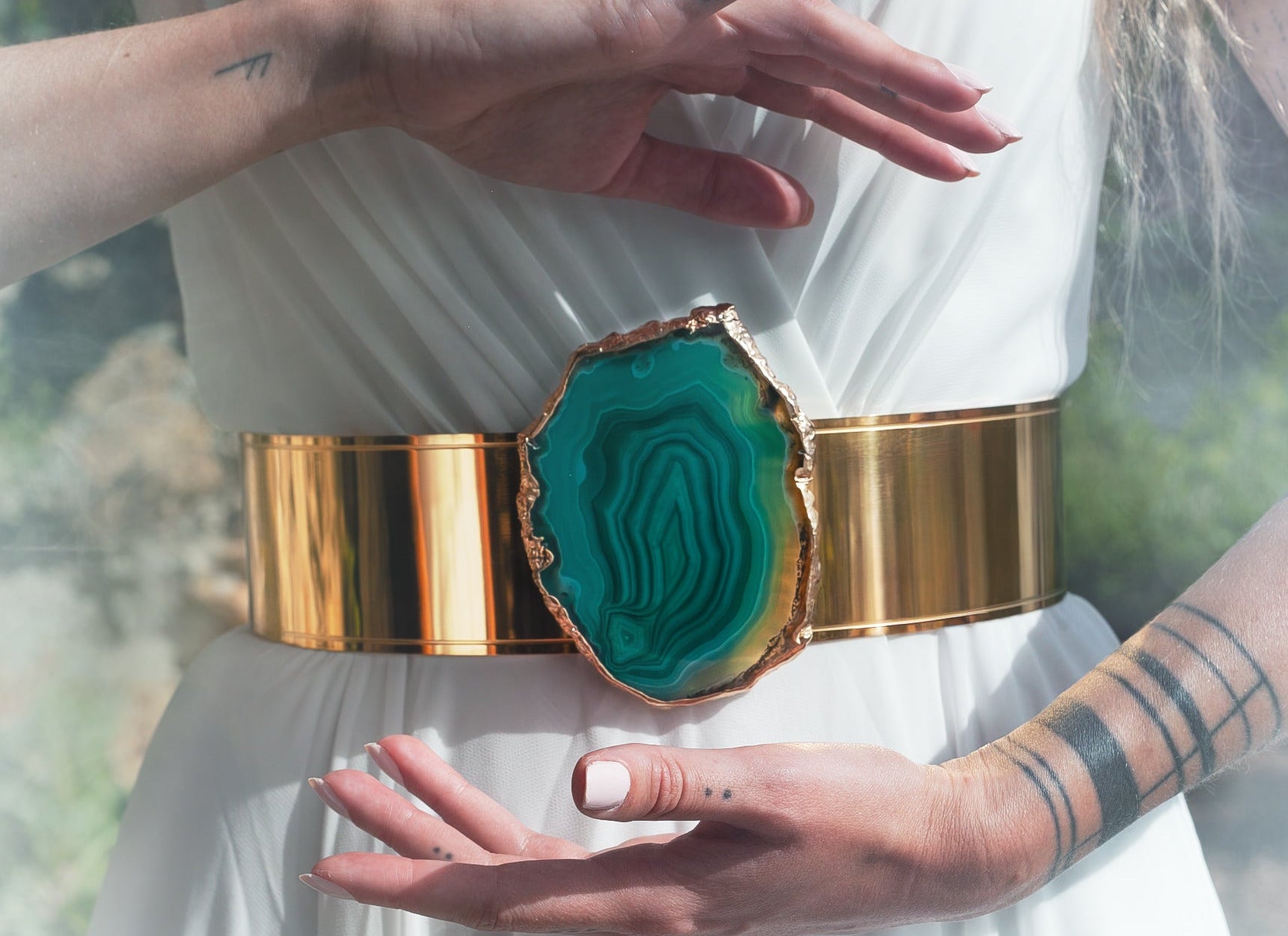 ceinture bijou magique et mystique boucle dor paris agate verte vegetal pouvoir feminin